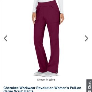 Cherokee Work Wear Wine Revolution Scrub Pants